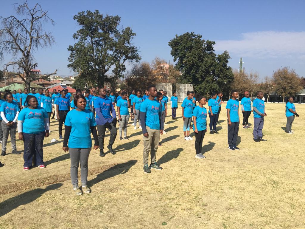 Students participating in an outdoor activity